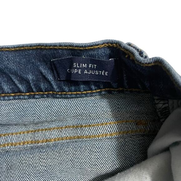 Lands End Mens Jeans Size 30 Square Rigger Slim Fit Straight Leg Dark Blue Denim - Picture 8 of 13